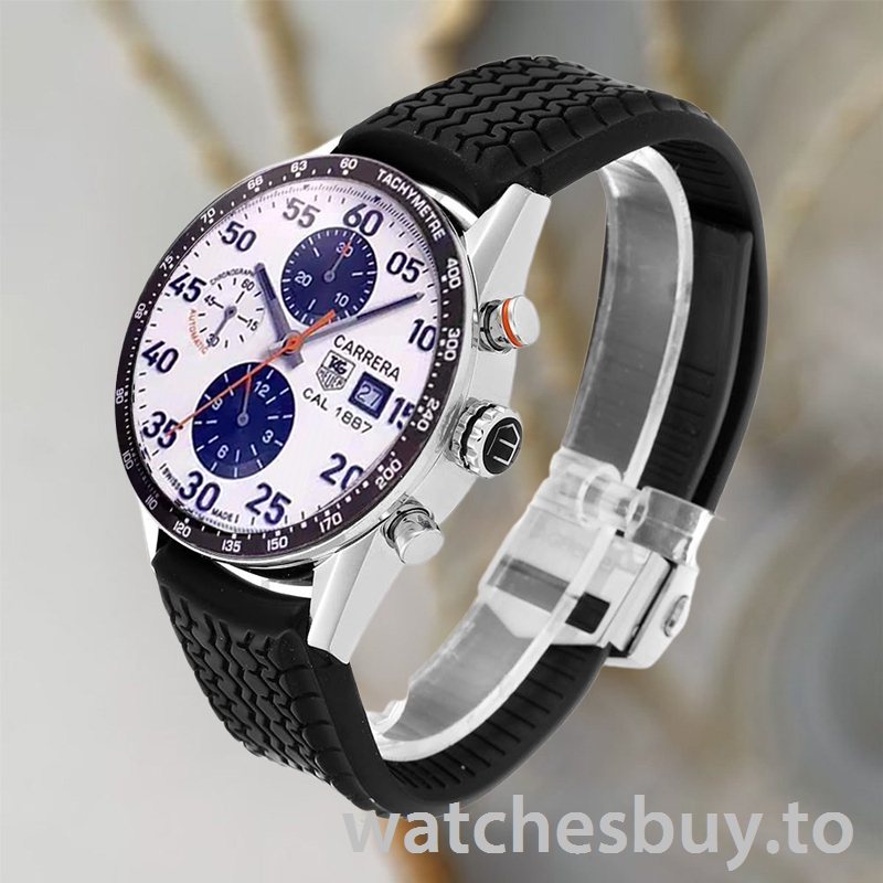 Tag Heuer Carrera Men's 43mm CarreraWAR009 White Dial - Image 3