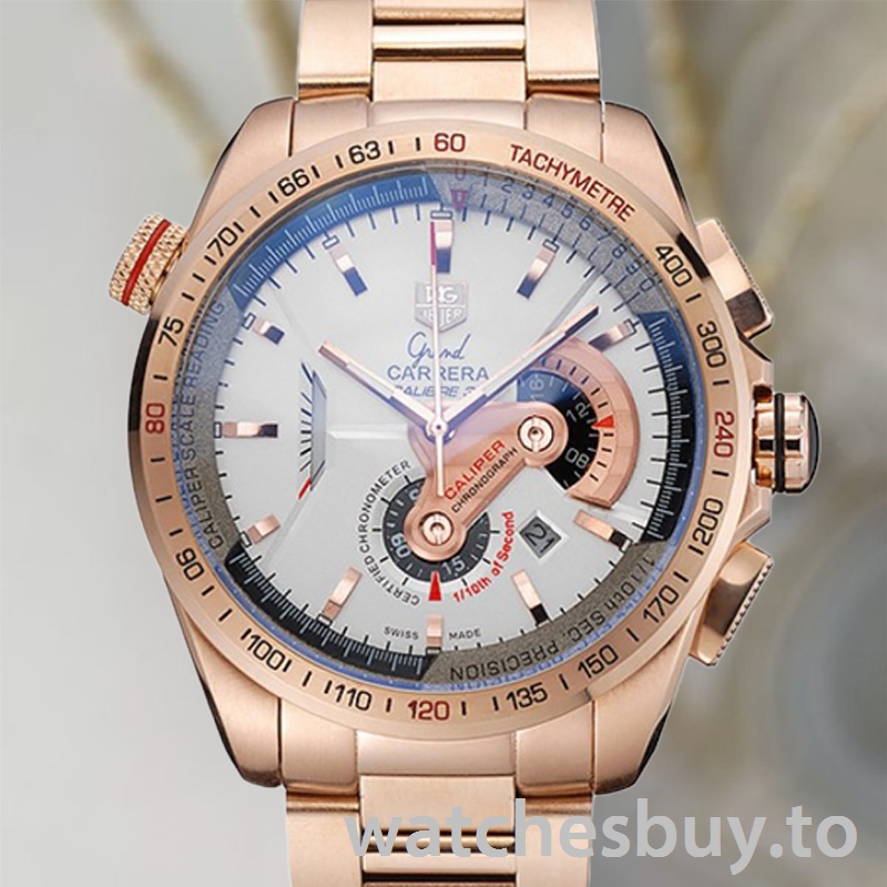 Tag Heuer Grand Carrera Men's 43mm GrandCarreraWSB-005 Quartz Rose Gold-tone