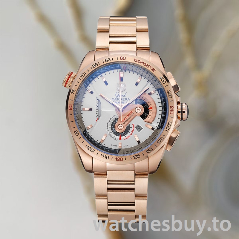 Tag Heuer Grand Carrera Men's 43mm GrandCarreraWSB-005 Quartz Rose Gold-tone - Image 2