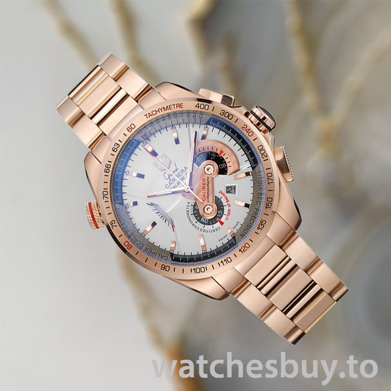 Tag Heuer Grand Carrera Men's 43mm GrandCarreraWSB-005 Quartz Rose Gold-tone - Image 3