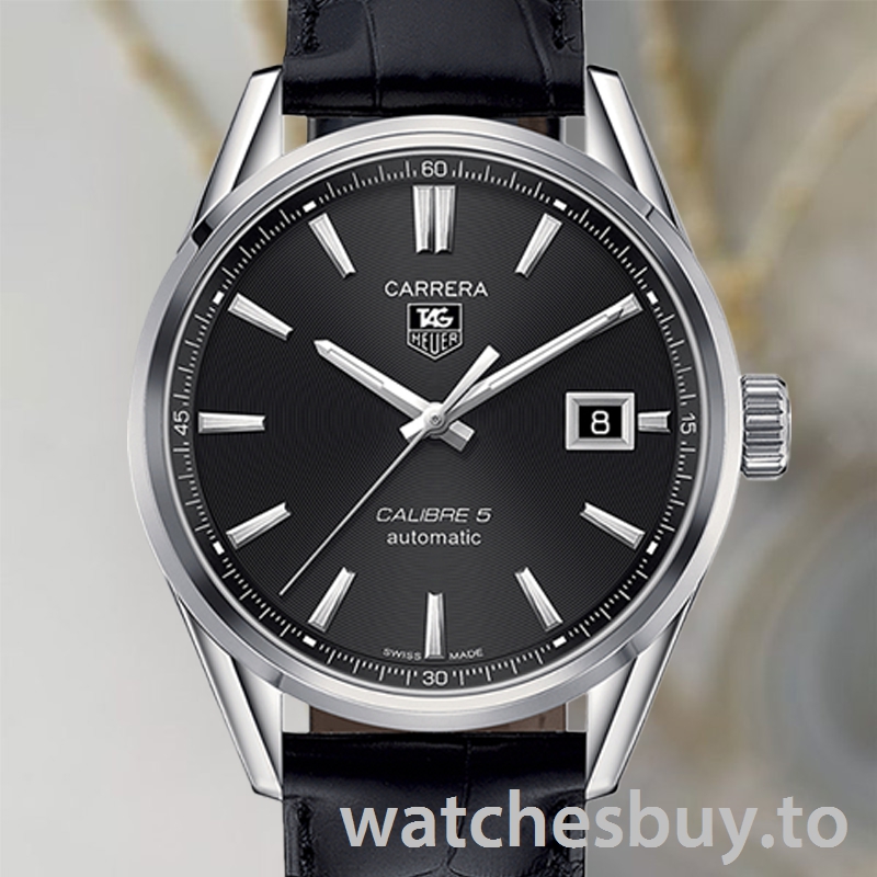 Tag Heuer Carrera WAR211A.FC6180 Men's 43mm Leather Strap Silver-tone