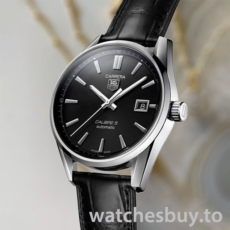 Tag Heuer Carrera WAR211A.FC6180 Men's 43mm Leather Strap Silver-tone - Image 3
