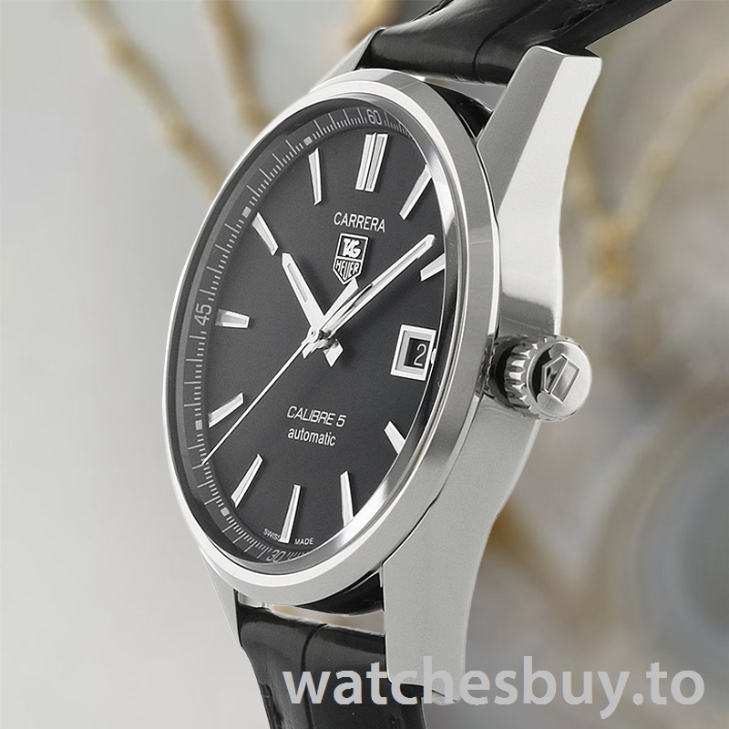 Tag Heuer Carrera WAR211A.FC6180 Men's 43mm Leather Strap Silver-tone - Image 4