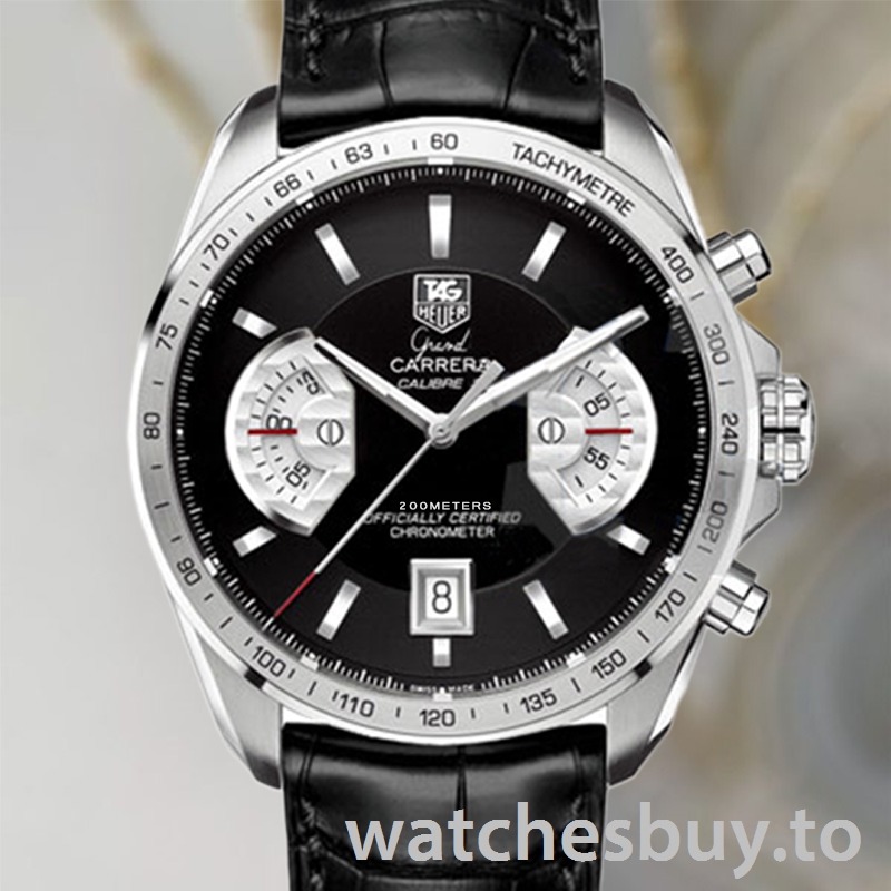 Tag Heuer Grand Carrera Men 43mm CAV511A.FC6225 Silver-tone