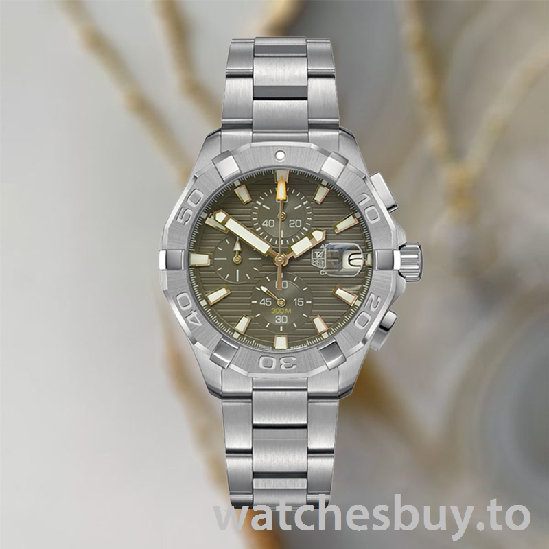 Tag Heuer Aquaracer CAY2112-001 Men 43mm Silver-tone Green Dial - Image 2