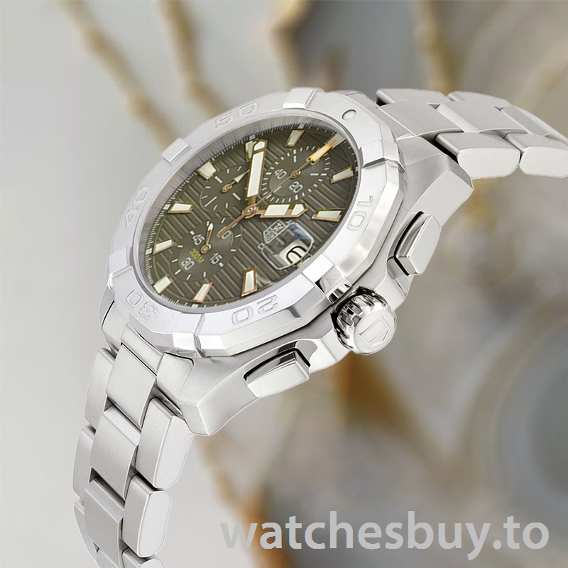 Tag Heuer Aquaracer CAY2112-001 Men 43mm Silver-tone Green Dial - Image 3
