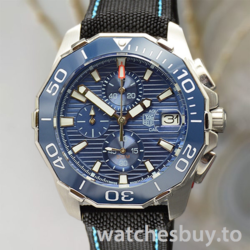Tag Heuer Aquaracer Men 43mm CAY211A-001 Blue Dial Strap