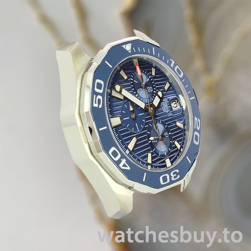 Tag Heuer Aquaracer Men 43mm CAY211A-001 Blue Dial Strap - Image 4