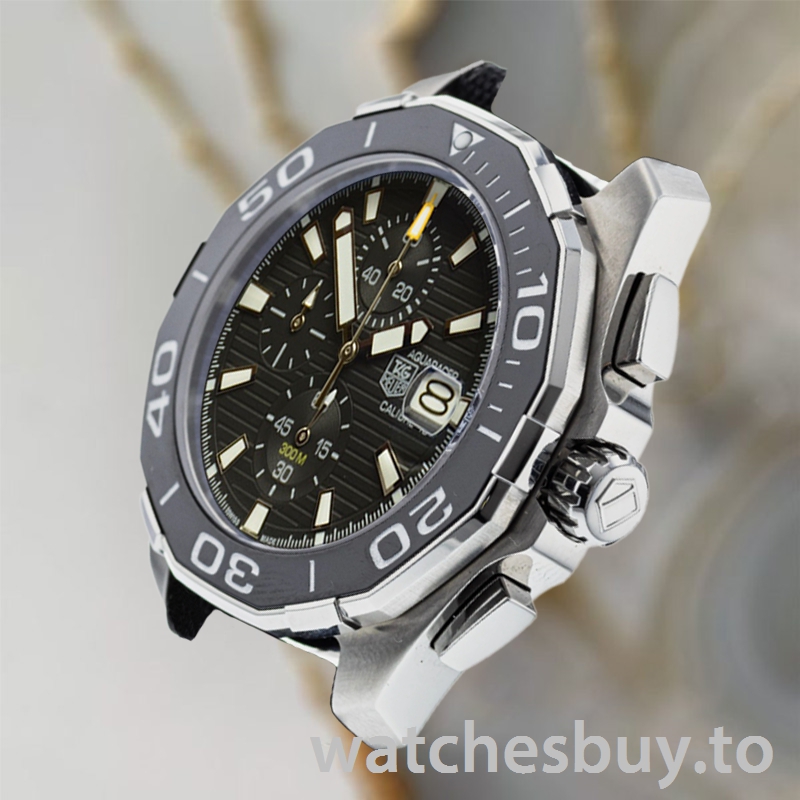 Tag Heuer Aquaracer Men 43mm CAY211A.FC6361-001 Leather Strap Quartz - Image 3