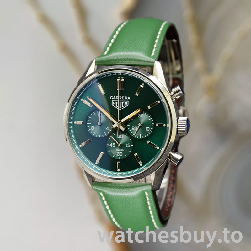 Tag Heuer Carrera CBK221F.FC6479-001 Men 43mm Leather Strap - Image 2