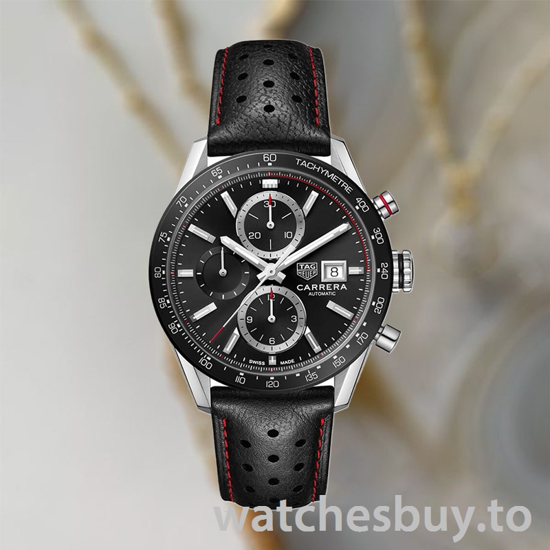 Tag Heuer Carrera Men CBM2110.FC6454 43mm Quartz Black Dial - Image 2
