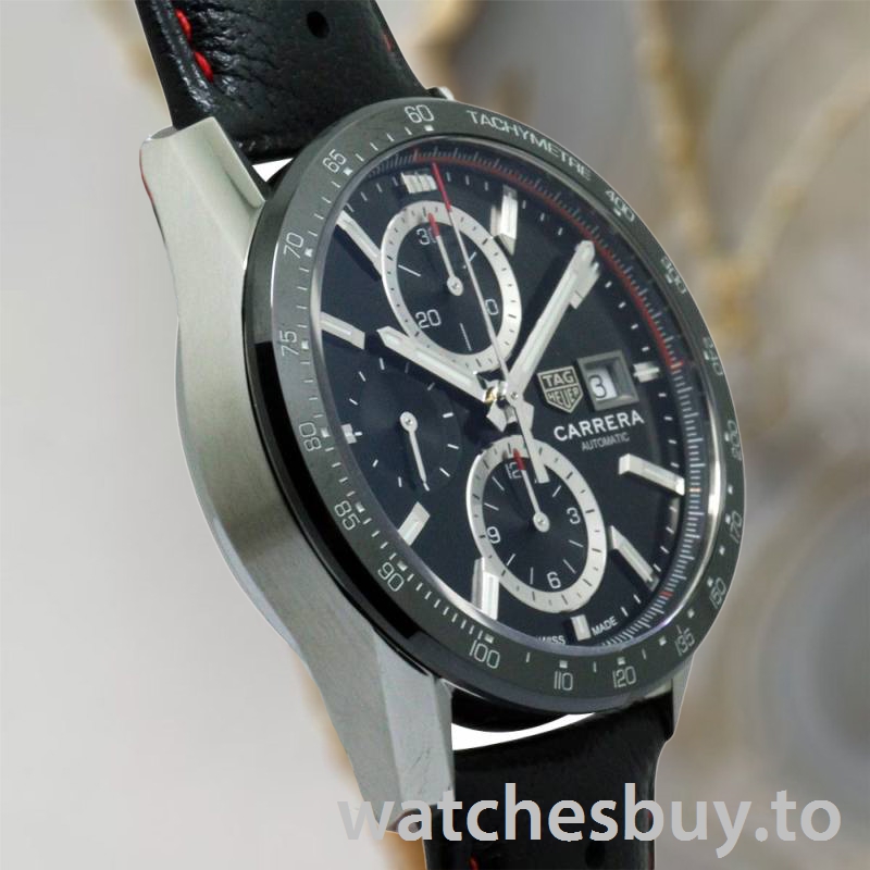 Tag Heuer Carrera Men CBM2110.FC6454 43mm Quartz Black Dial - Image 4