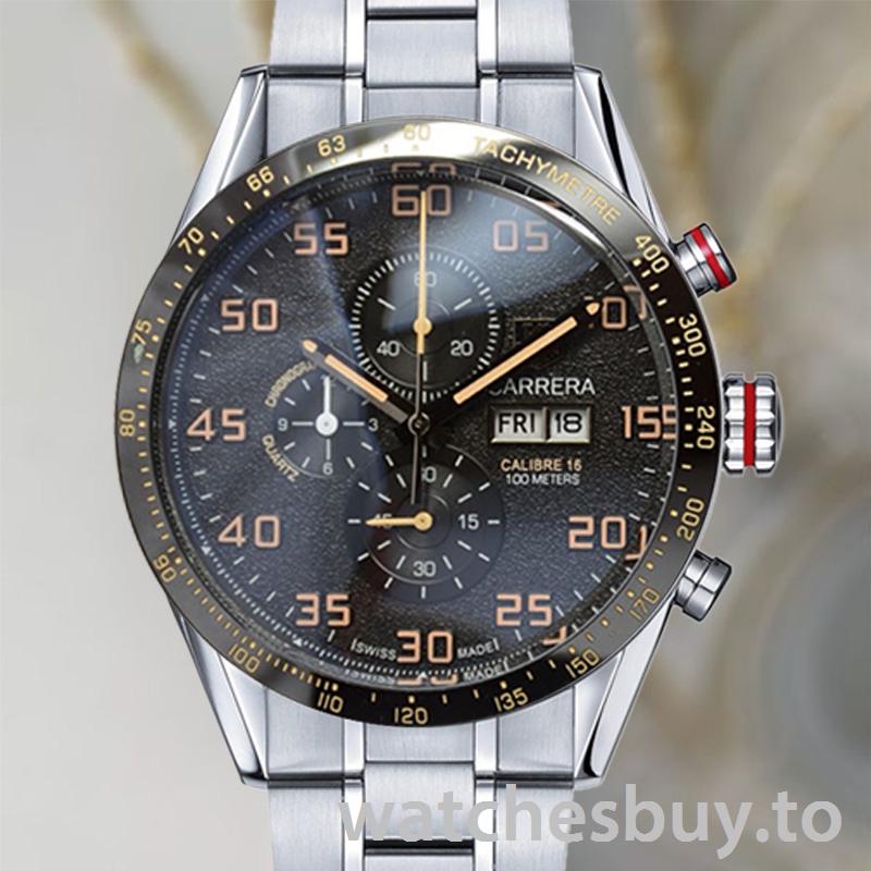 Tag Heuer Carrera CarreraBKSB-005 Men 43mm Black Dial Bracelet