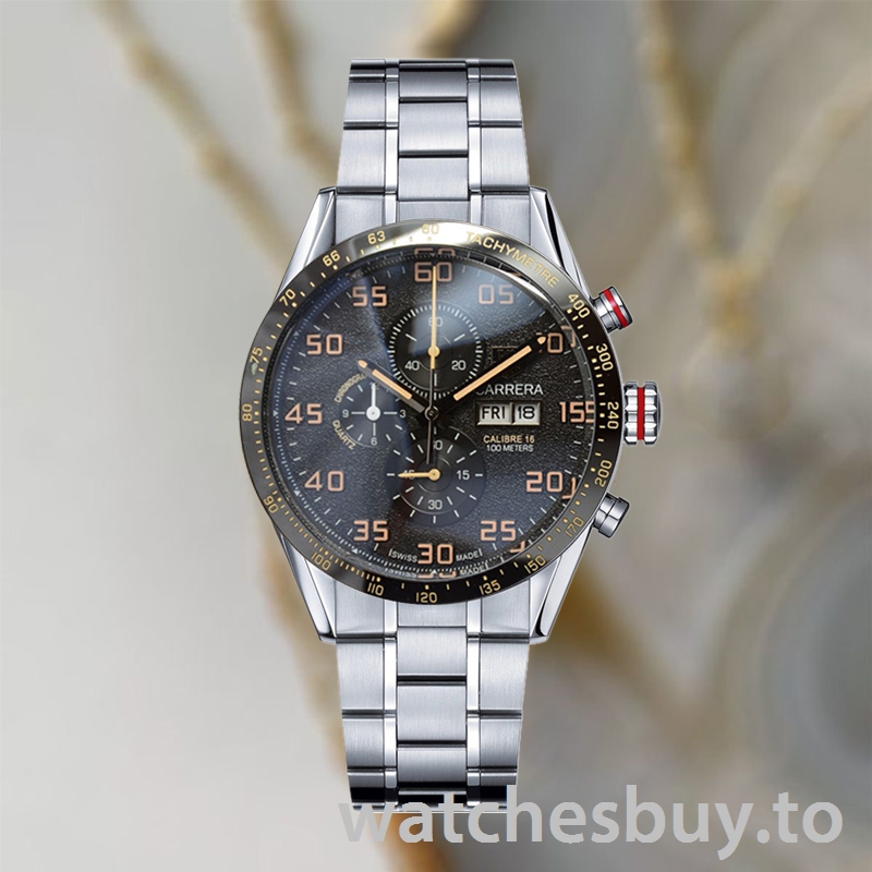 Tag Heuer Carrera CarreraBKSB-005 Men 43mm Black Dial Bracelet - Image 2