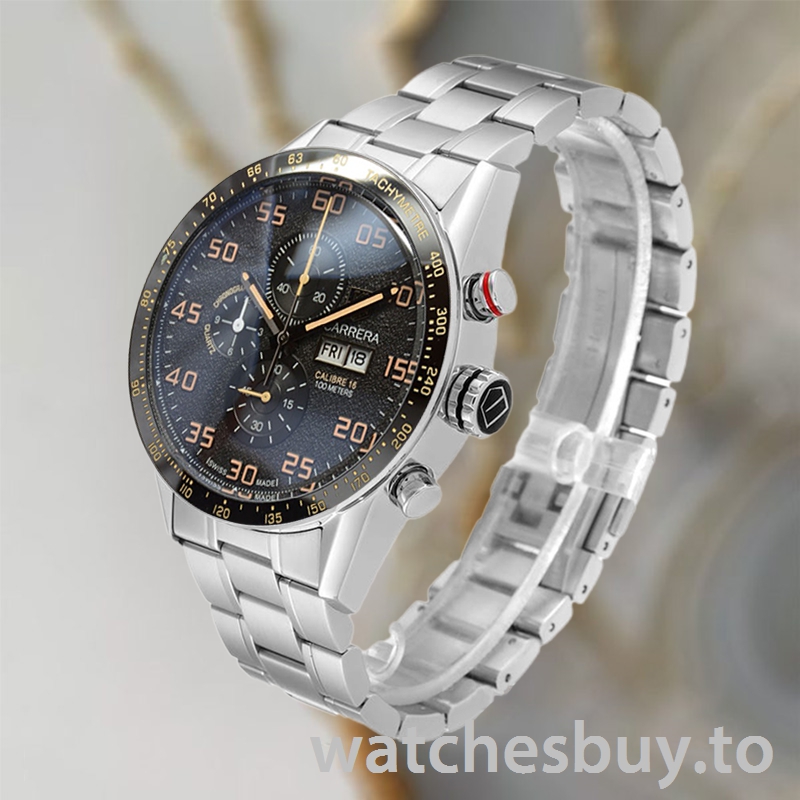 Tag Heuer Carrera CarreraBKSB-005 Men 43mm Black Dial Bracelet - Image 4