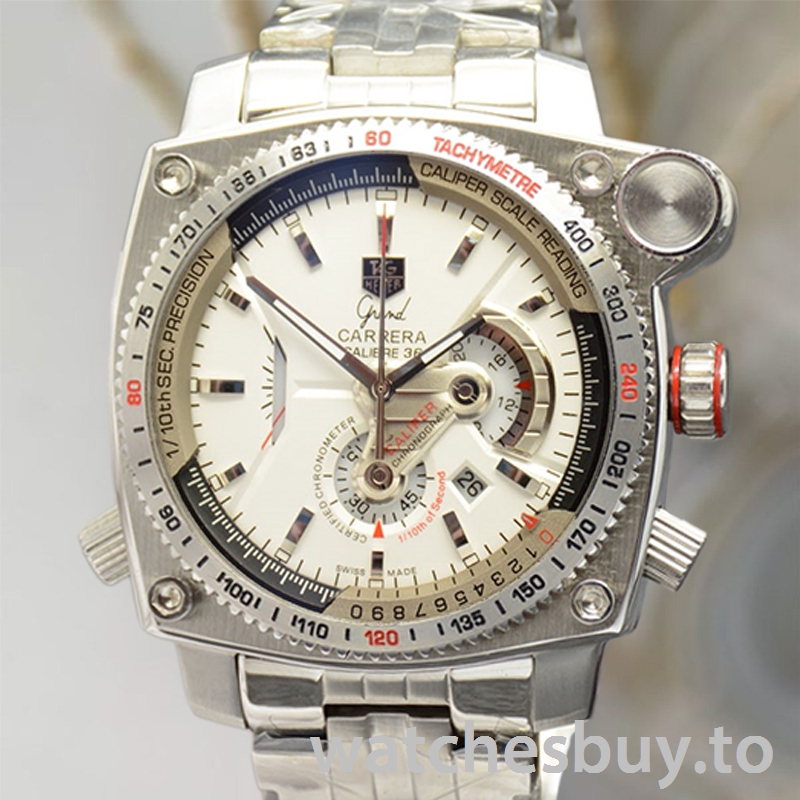 Tag Heuer Grand Carrera GrandCarreraWSB-002 Men 43mm Silver-tone Bracelet