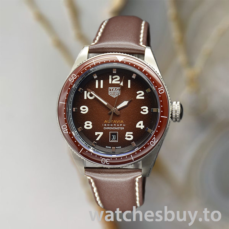 Tag Heuer Autavia Men 43mm WBE5114-001 Silver-tone Leather Strap - Image 2